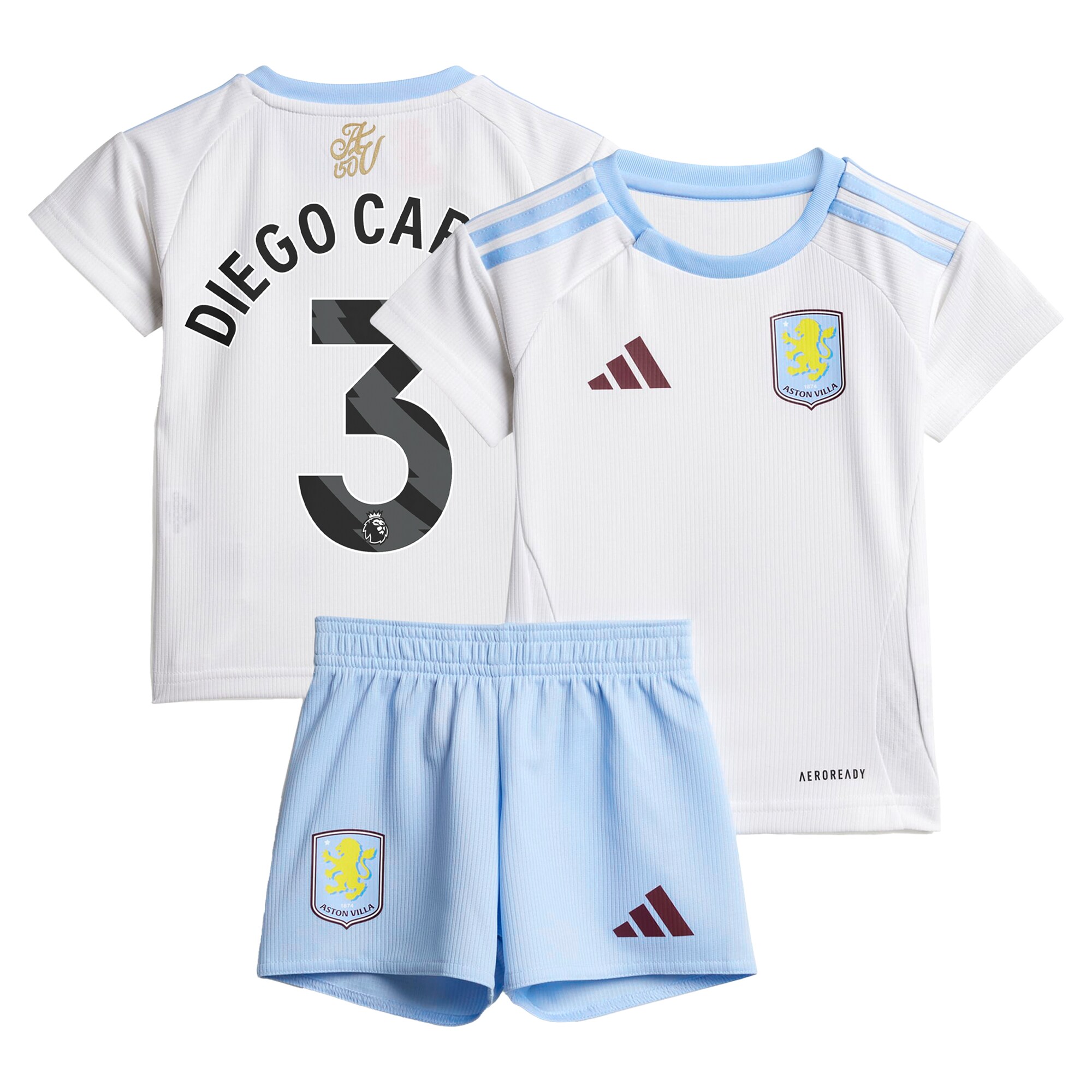 Aston Villa Jerseys - Official aston villa adidas away baby kit 2024-25 with diego carlos 3 printing Collection for AVFC Fans