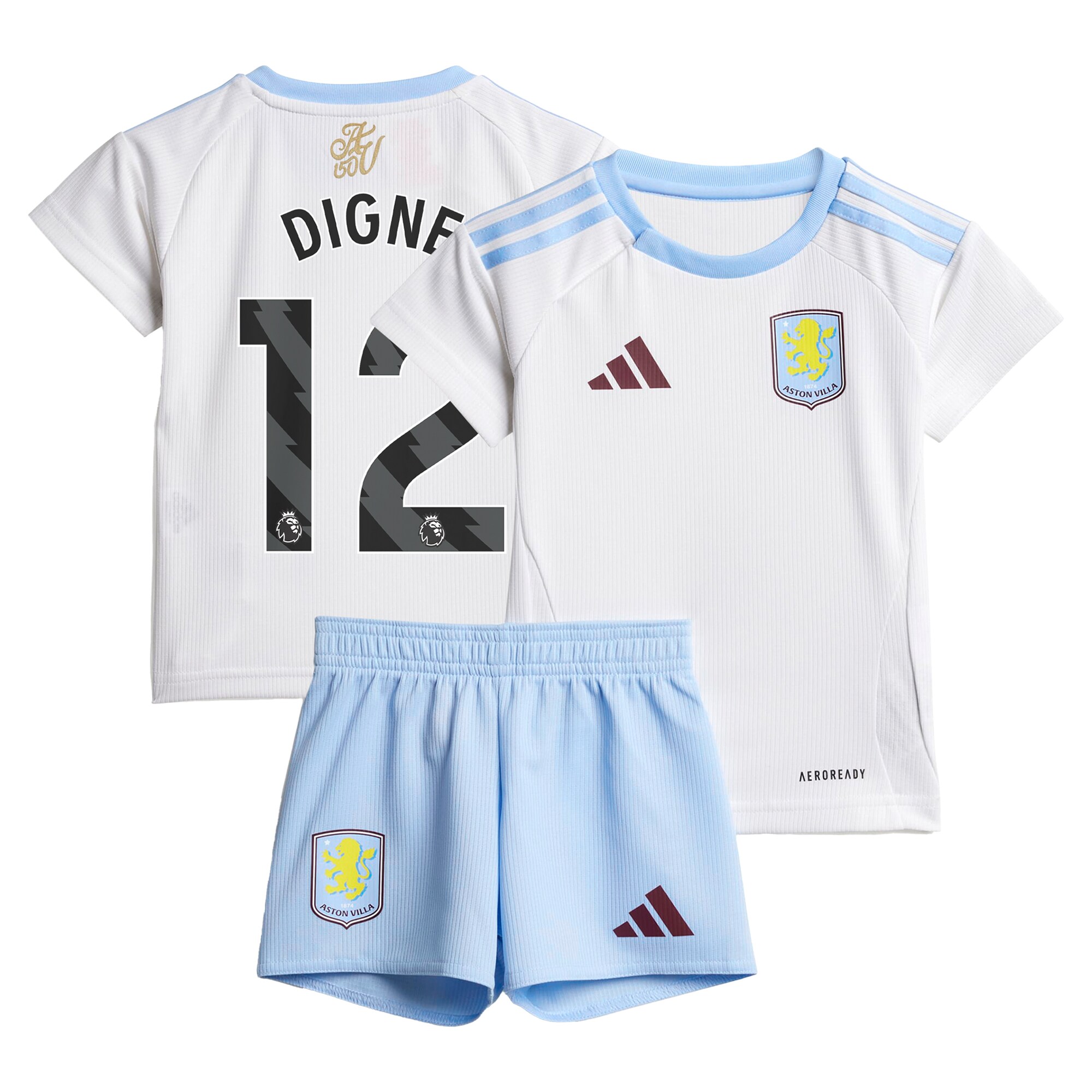 Aston Villa Jerseys - Official aston villa adidas away baby kit 2024-25 with digne 12 printing Collection for AVFC Fans