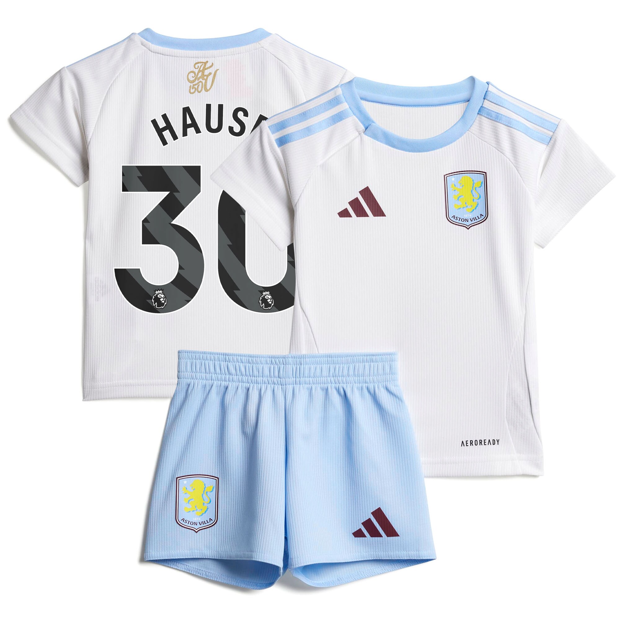 Aston Villa Jerseys - Official aston villa adidas away baby kit 2024-25 with hause 30 printing Collection for AVFC Fans