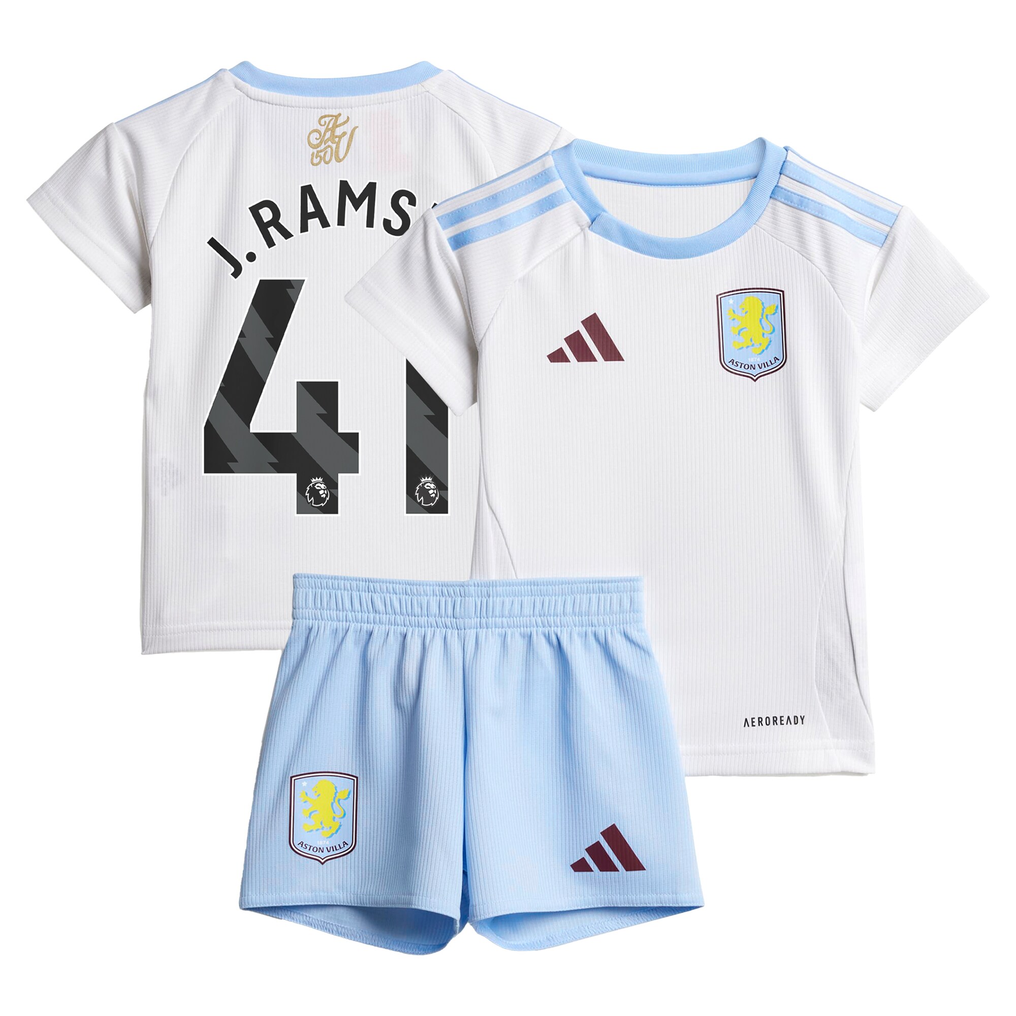 Aston Villa Jerseys - Official aston villa adidas away baby kit 2024-25 with j. ramsey 41 printing Collection for AVFC Fans