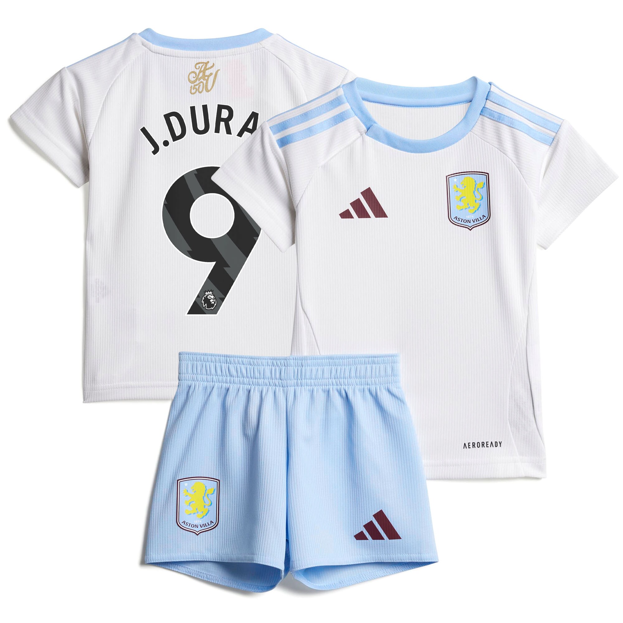 Aston Villa Jerseys - Official aston villa adidas away baby kit 2024-25 with j.duran 9 printing Collection for AVFC Fans
