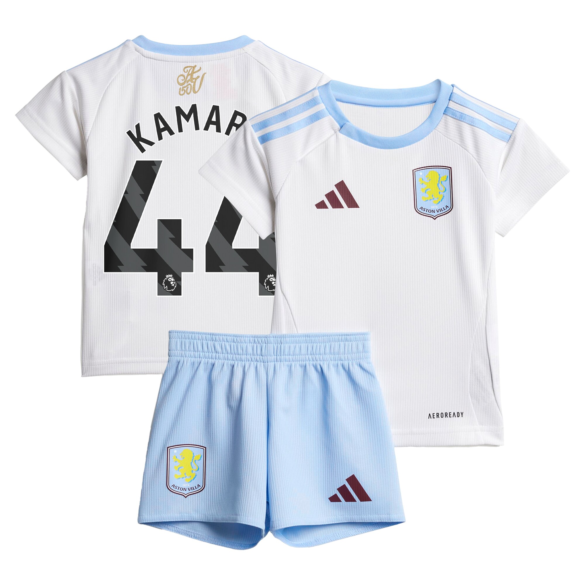 Aston Villa Jerseys - Official aston villa adidas away baby kit 2024-25 with kamara 44 printing Collection for AVFC Fans