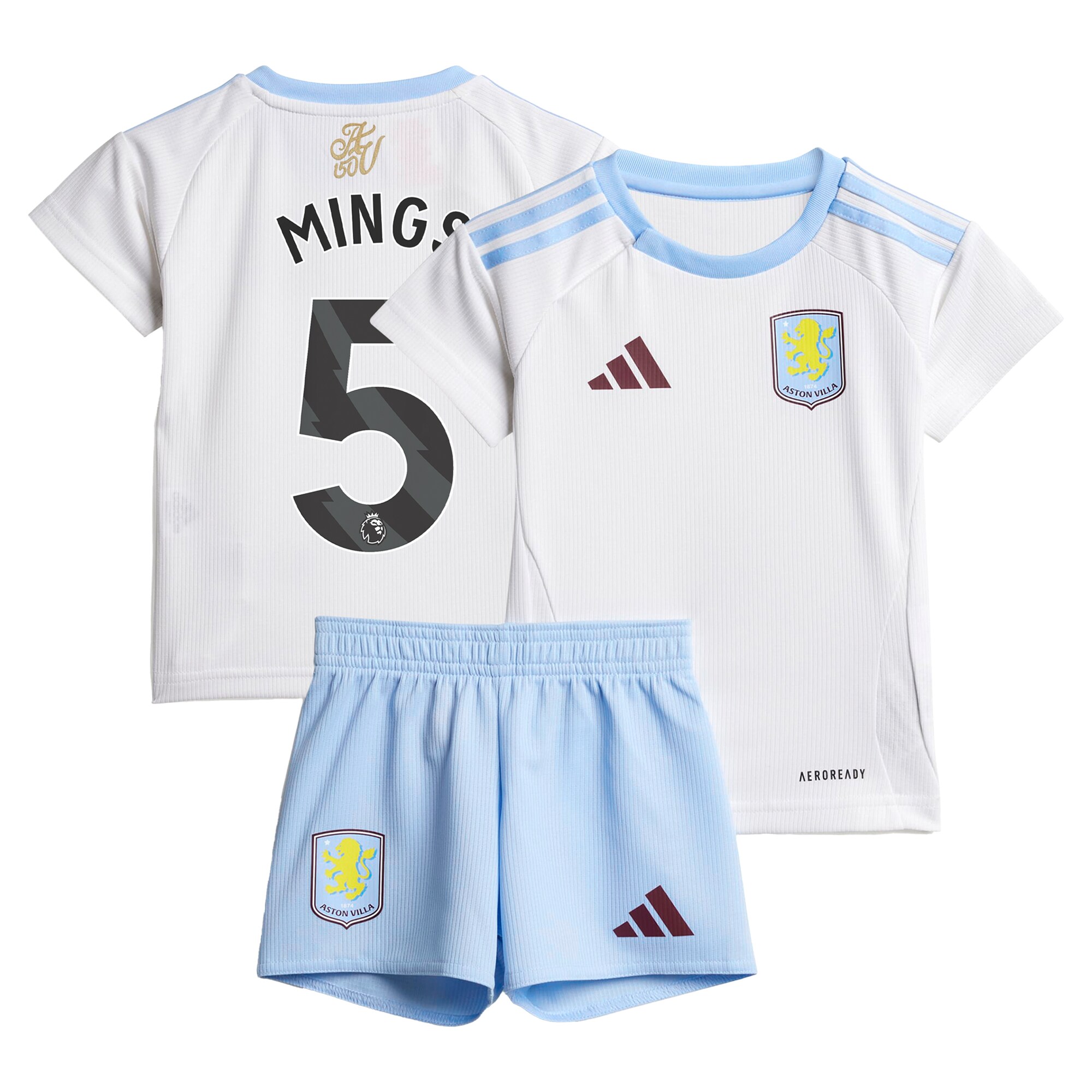 Aston Villa Jerseys - Official aston villa adidas away baby kit 2024-25 with mings 5 printing Collection for AVFC Fans