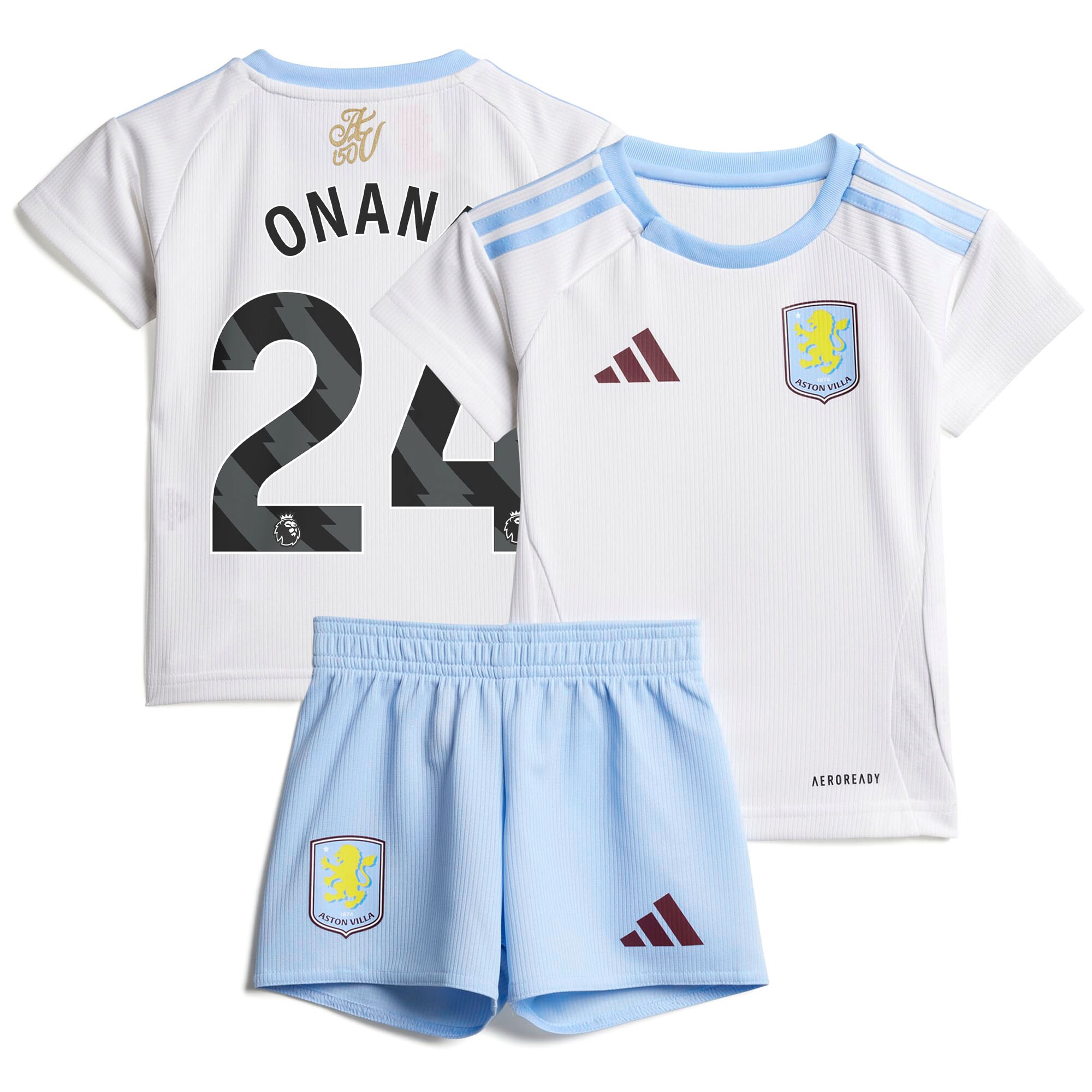 Aston Villa Jerseys - Official aston villa adidas away baby kit 2024-25 with onana 24 printing Collection for AVFC Fans