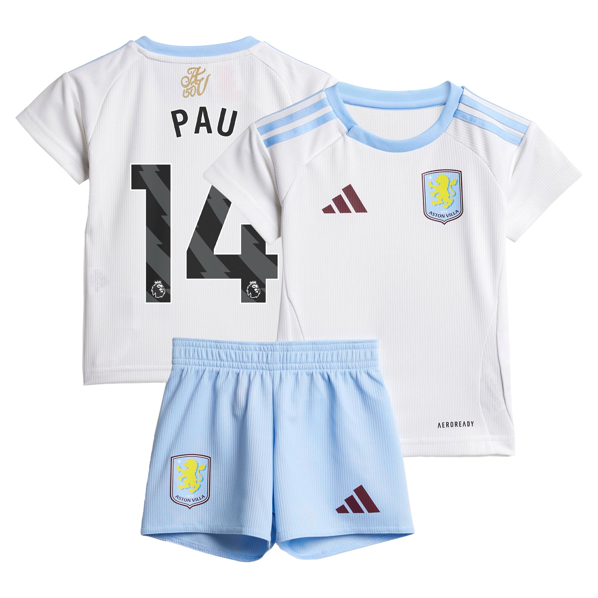 Aston Villa Jerseys - Official aston villa adidas away baby kit 2024-25 with pau 14 printing Collection for AVFC Fans