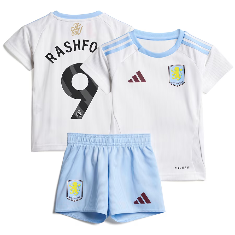 Aston Villa Jerseys - Official aston villa adidas away baby kit 2024-25 with rashford 9 printing Collection for AVFC Fans