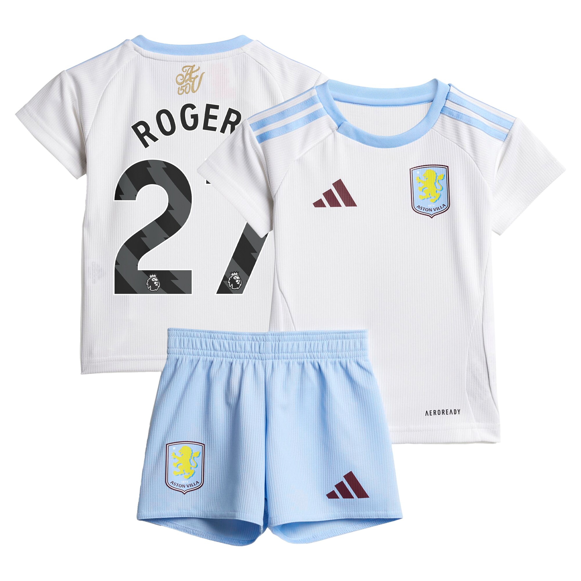 Aston Villa Jerseys - Official aston villa adidas away baby kit 2024-25 with rogers 27 printing Collection for AVFC Fans