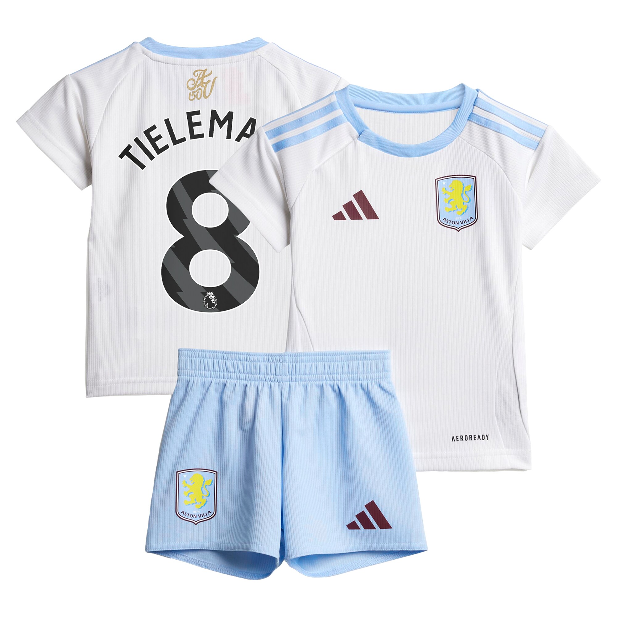 Aston Villa Jerseys - Official aston villa adidas away baby kit 2024-25 with tielemans 8 printing Collection for AVFC Fans