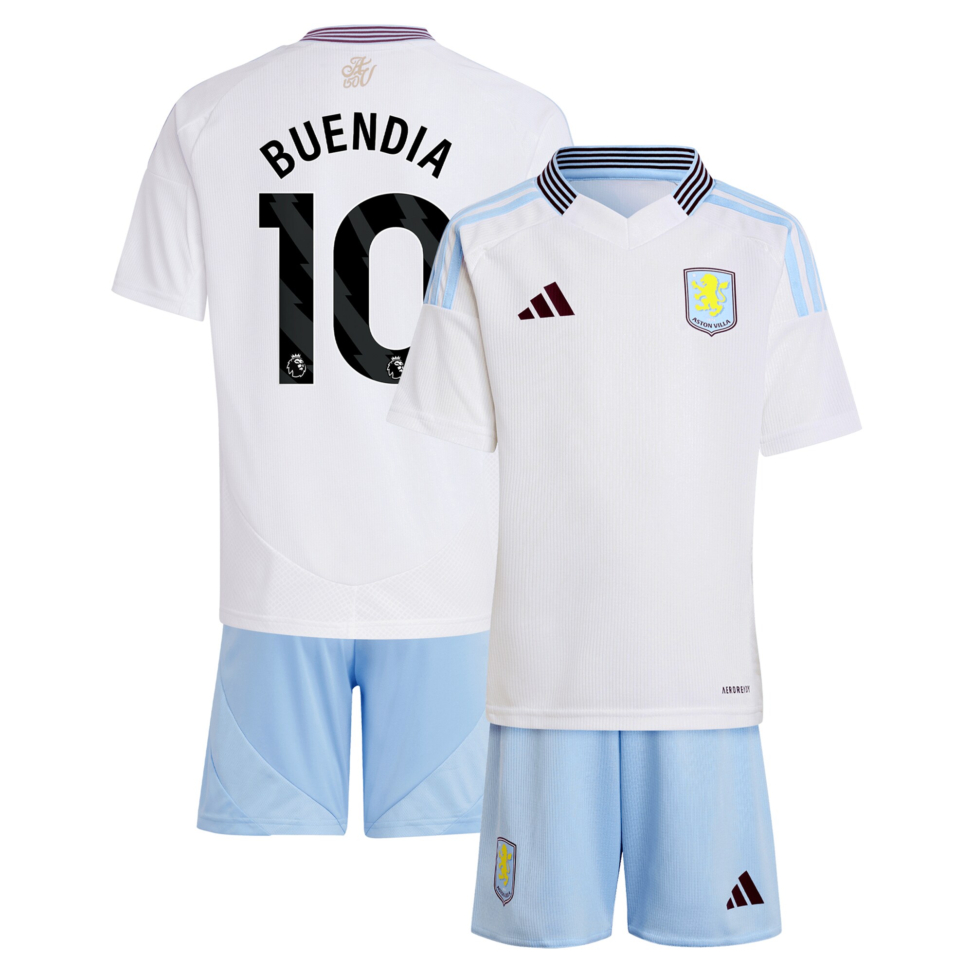Aston Villa Jerseys - Official aston villa adidas away mini kit 2024-25 with buendia 10 printing Collection for AVFC Fans