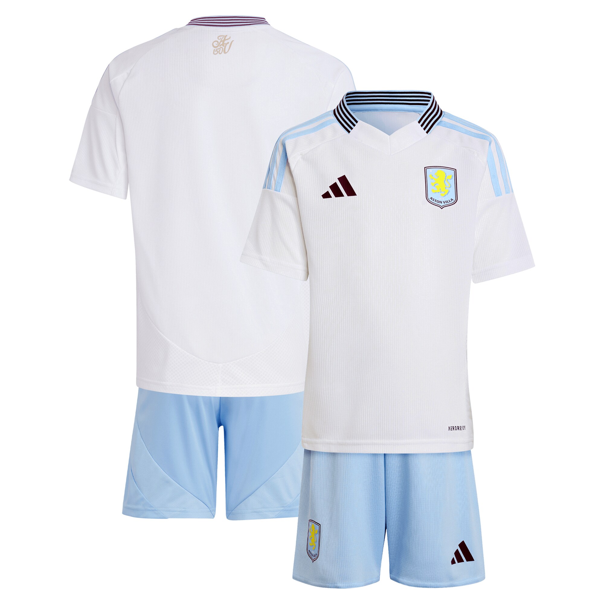 Aston Villa Jerseys - Official aston villa adidas away mini kit 2024-25 with custom printing Collection for AVFC Fans