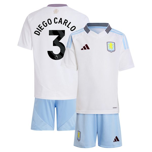 Aston Villa Jerseys - Official aston villa adidas away mini kit 2024-25 with diego carlos 3 printing Collection for AVFC Fans