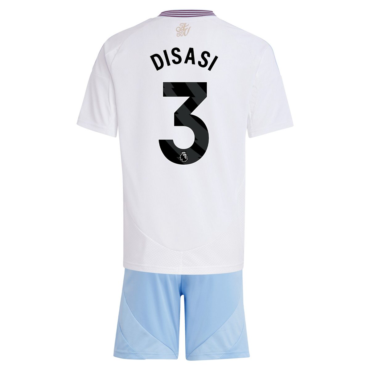 Aston Villa Jerseys - Official aston villa adidas away mini kit 2024-25 with disasi 3 printing Collection for AVFC Fans