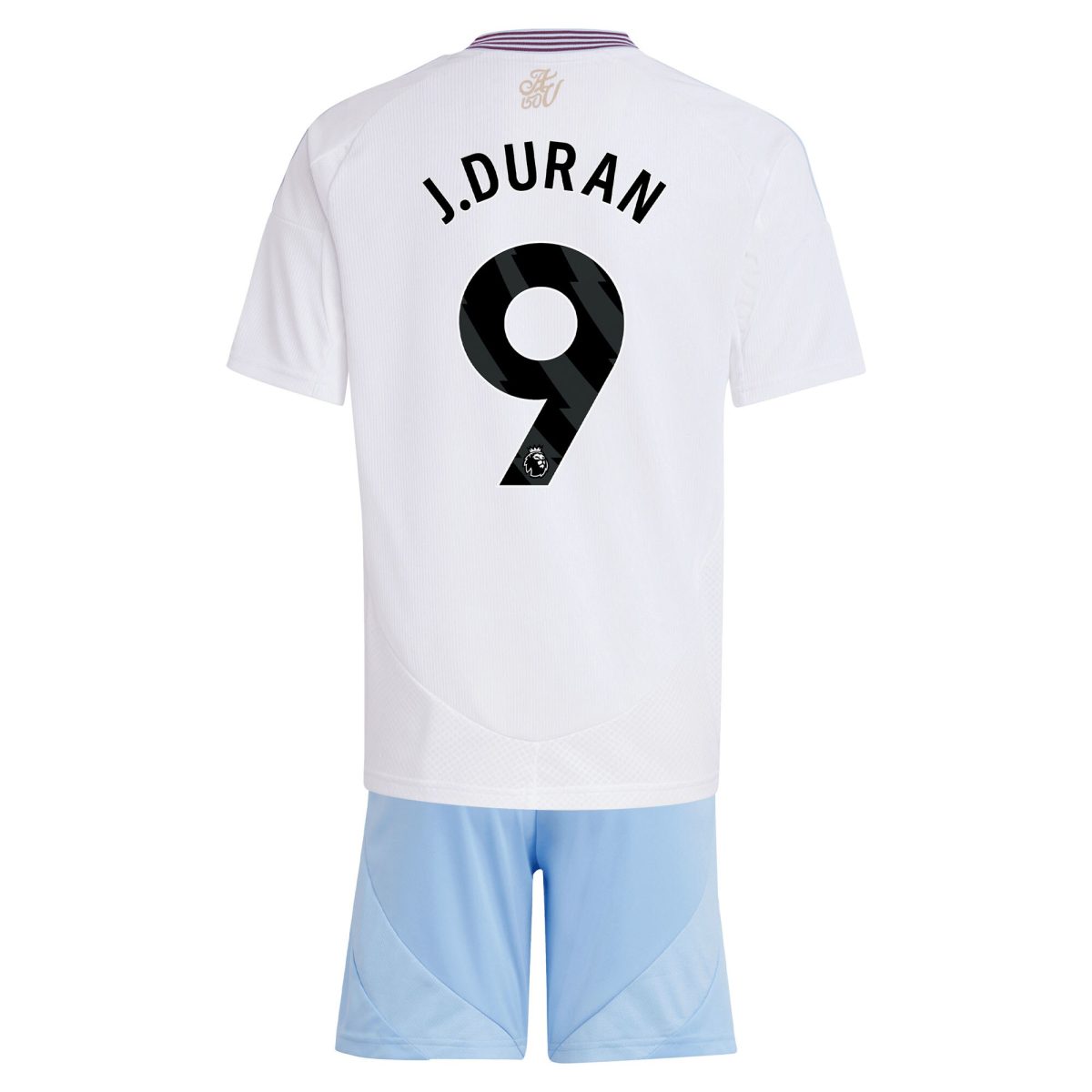 Aston Villa Jerseys - Official aston villa adidas away mini kit 2024-25 with j.duran 9 printing Collection for AVFC Fans