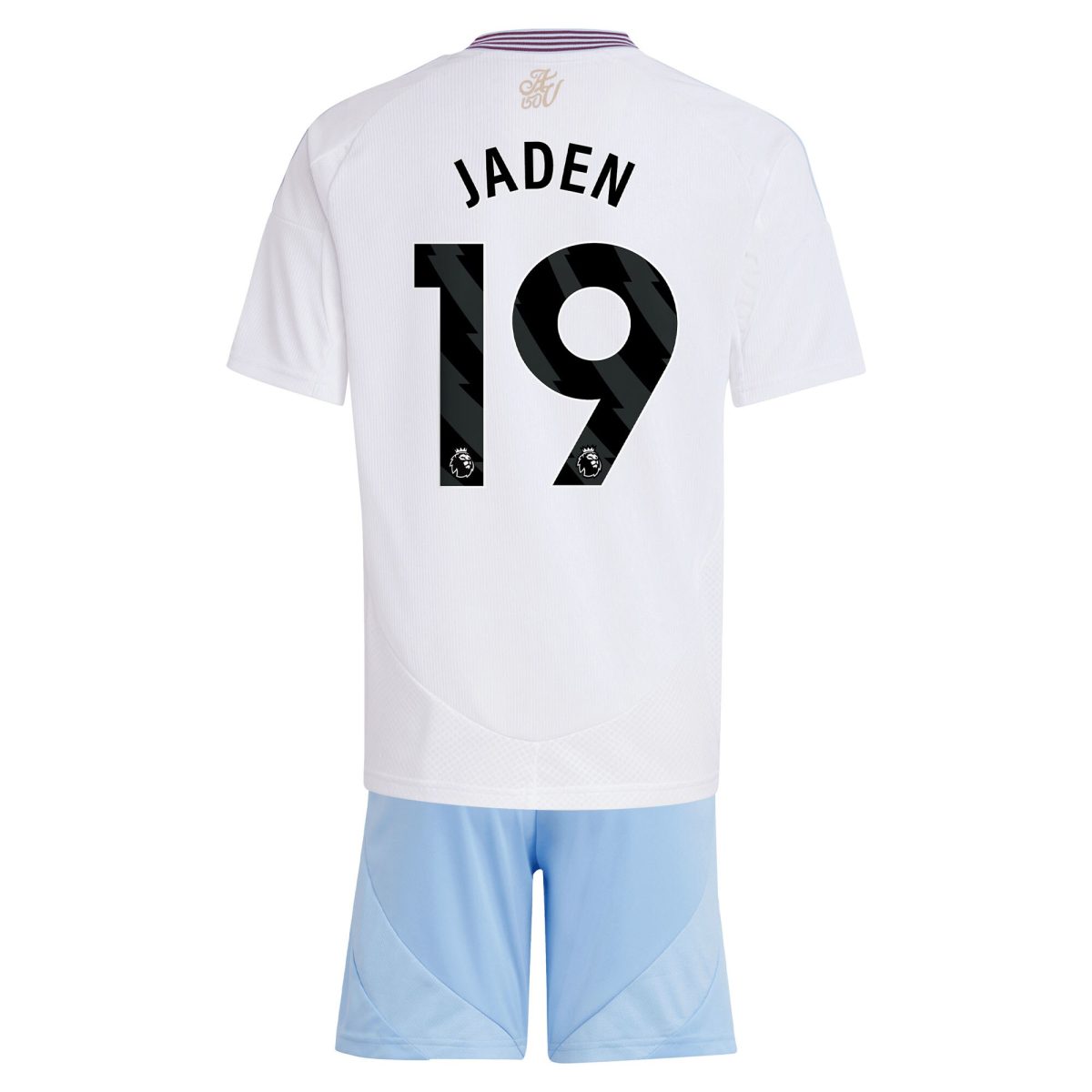 Aston Villa Jerseys - Official aston villa adidas away mini kit 2024-25 with jaden 19 printing Collection for AVFC Fans