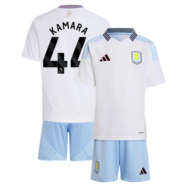 Aston Villa Jerseys - Official aston villa adidas away mini kit 2024-25 with kamara 44 printing Collection for AVFC Fans