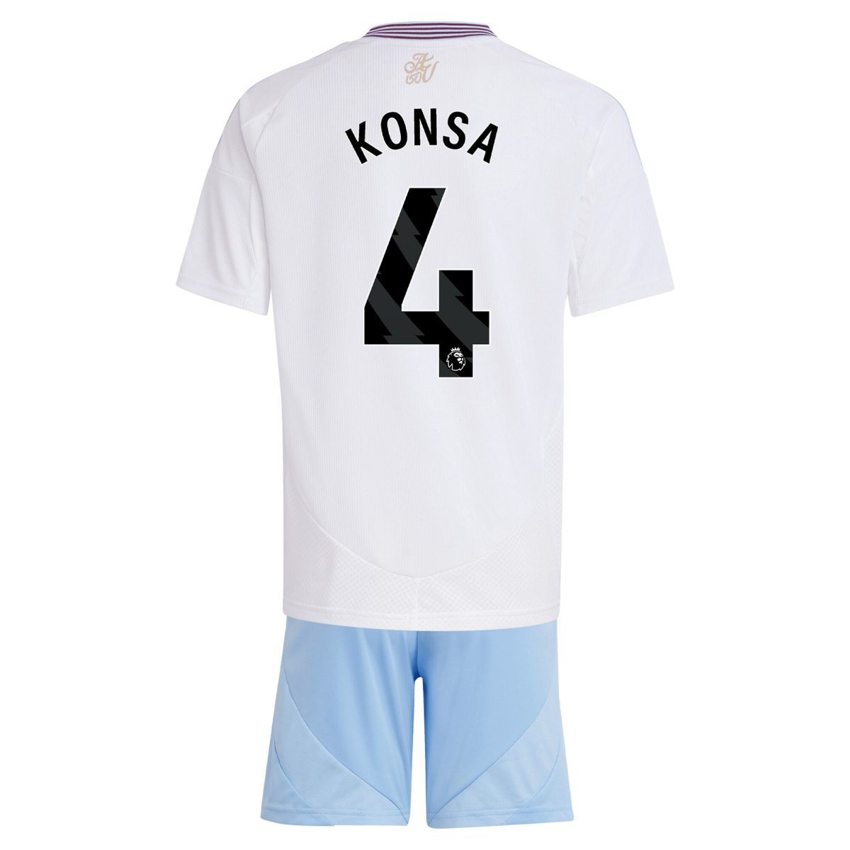 Aston Villa Jerseys - Official aston villa adidas away mini kit 2024-25 with konsa 4 printing Collection for AVFC Fans
