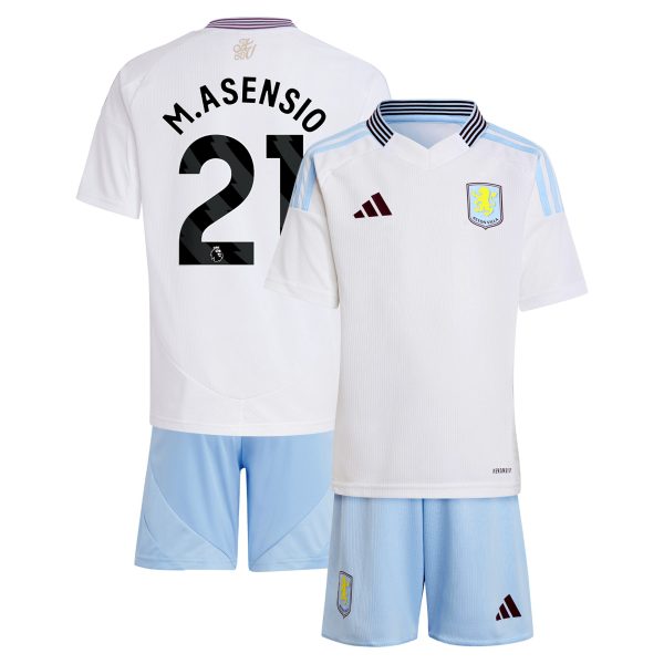 Aston Villa Jerseys - Official aston villa adidas away mini kit 2024-25 with m.asensio 21 printing Collection for AVFC Fans