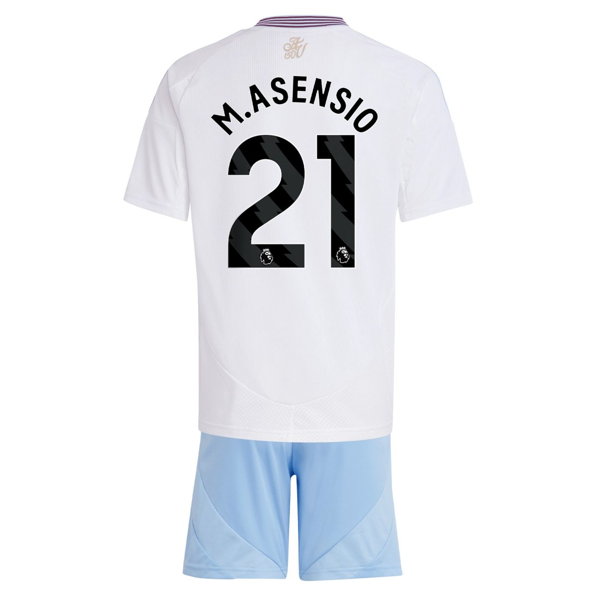 Aston Villa Jerseys - Official aston villa adidas away mini kit 2024-25 with m.asensio 21 printing Collection for AVFC Fans