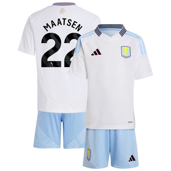 Aston Villa Jerseys - Official aston villa adidas away mini kit 2024-25 with maatsen 22 printing Collection for AVFC Fans