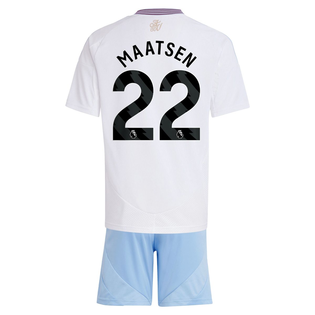Aston Villa Jerseys - Official aston villa adidas away mini kit 2024-25 with maatsen 22 printing Collection for AVFC Fans