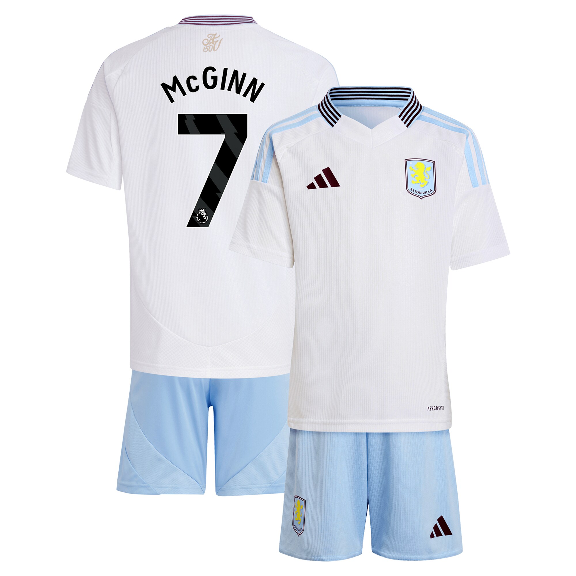 Aston Villa Jerseys - Official aston villa adidas away mini kit 2024-25 with mcginn 7 printing Collection for AVFC Fans