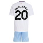 Aston Villa Jerseys - Official aston villa adidas away mini kit 2024-25 with nedeljković 20 printing Collection for AVFC Fans
