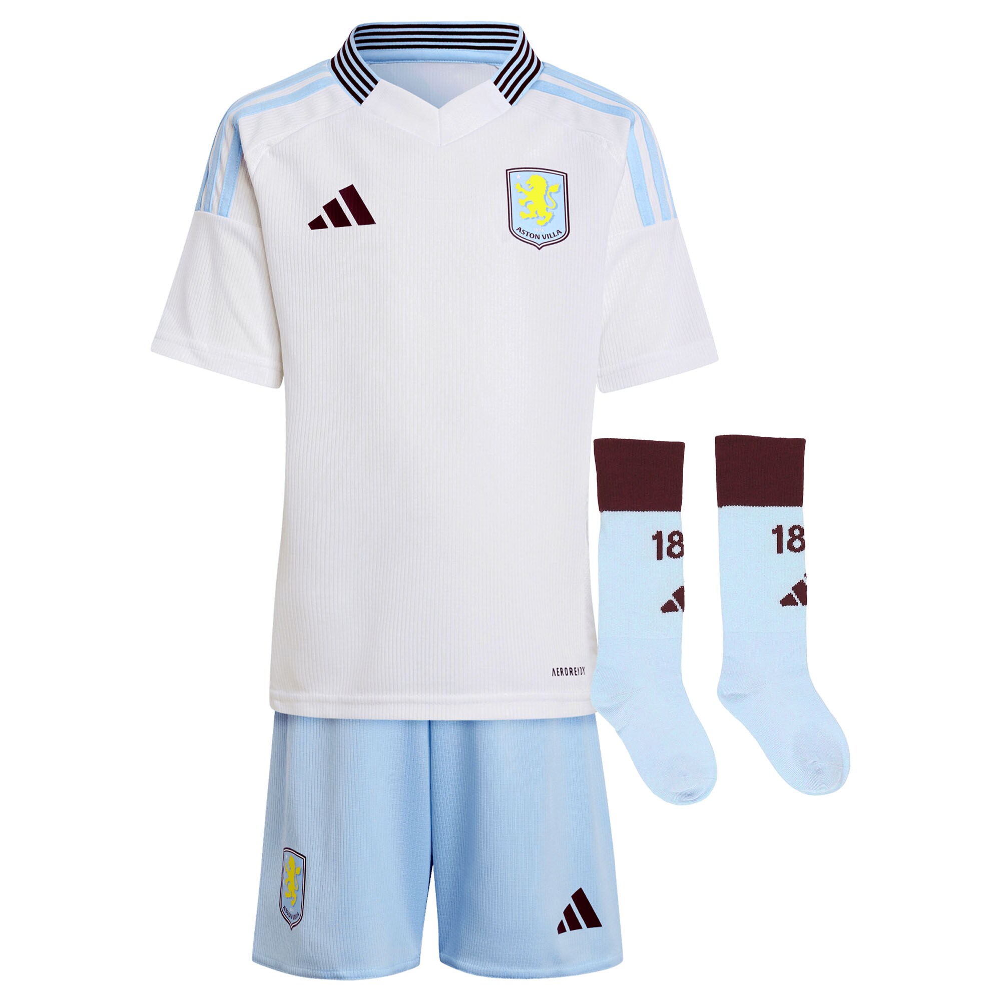 Aston Villa Jerseys - Official aston villa adidas away mini kit 2024-25 with swinkels 50 printing Collection for AVFC Fans