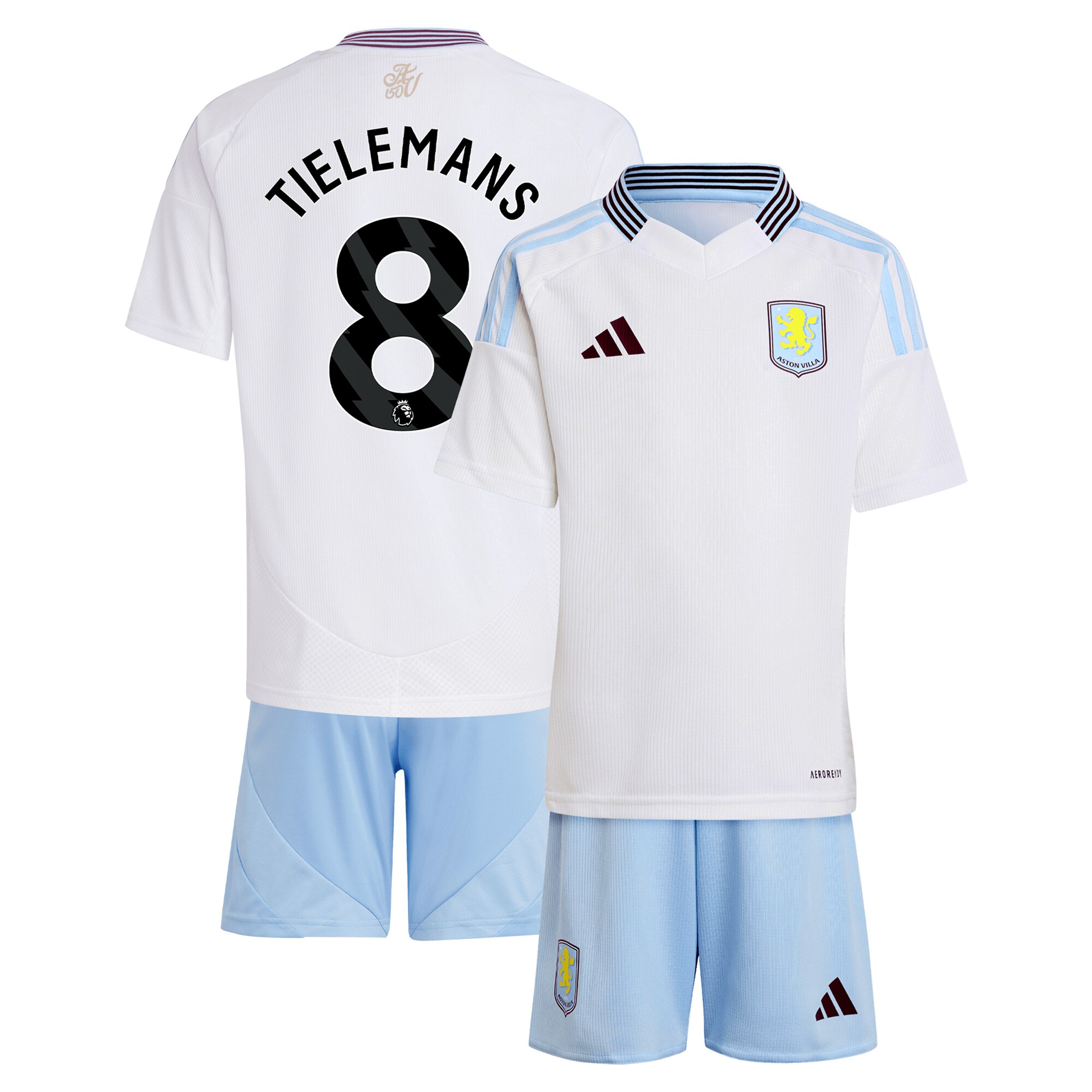 Aston Villa Jerseys - Official aston villa adidas away mini kit 2024-25 with tielemans 8 printing Collection for AVFC Fans