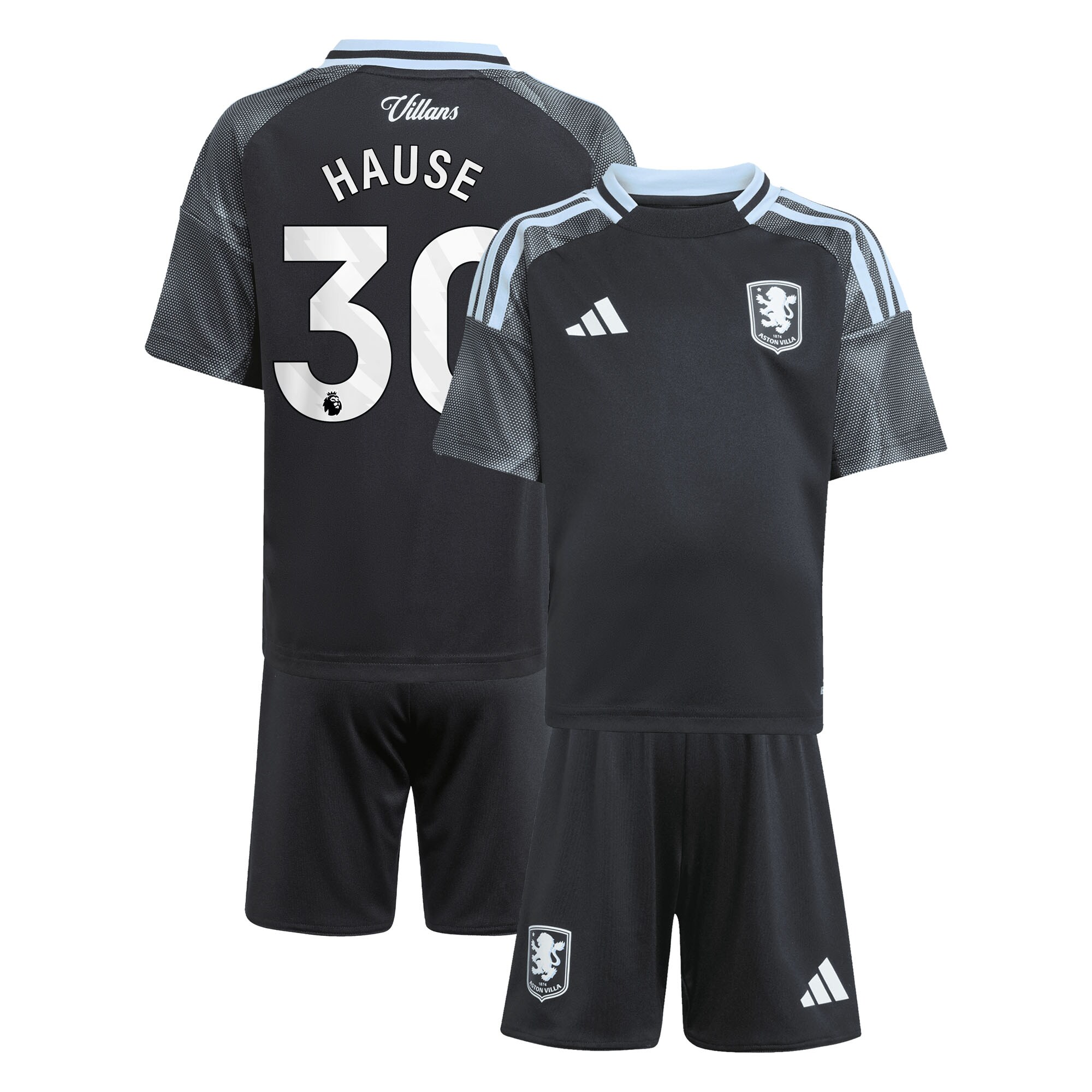 Aston Villa Jerseys - Official aston villa adidas away mini kit 2025-26 with hause 30 printing Collection for AVFC Fans
