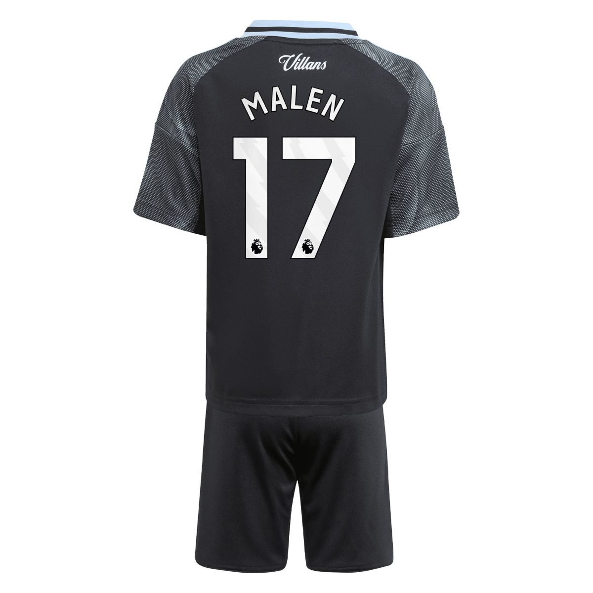 Aston Villa Jerseys - Official aston villa adidas away mini kit 2025-26 with malen 17 printing Collection for AVFC Fans