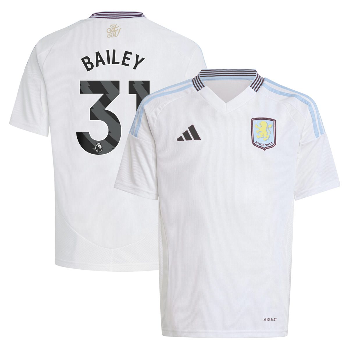 Aston Villa Jerseys - Official aston villa adidas away shirt 2024-25 – kids with bailey 31 printing Collection for AVFC Fans