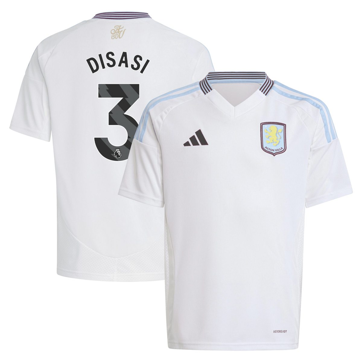 Aston Villa Jerseys - Official aston villa adidas away shirt 2024-25 – kids with disasi 3 printing Collection for AVFC Fans