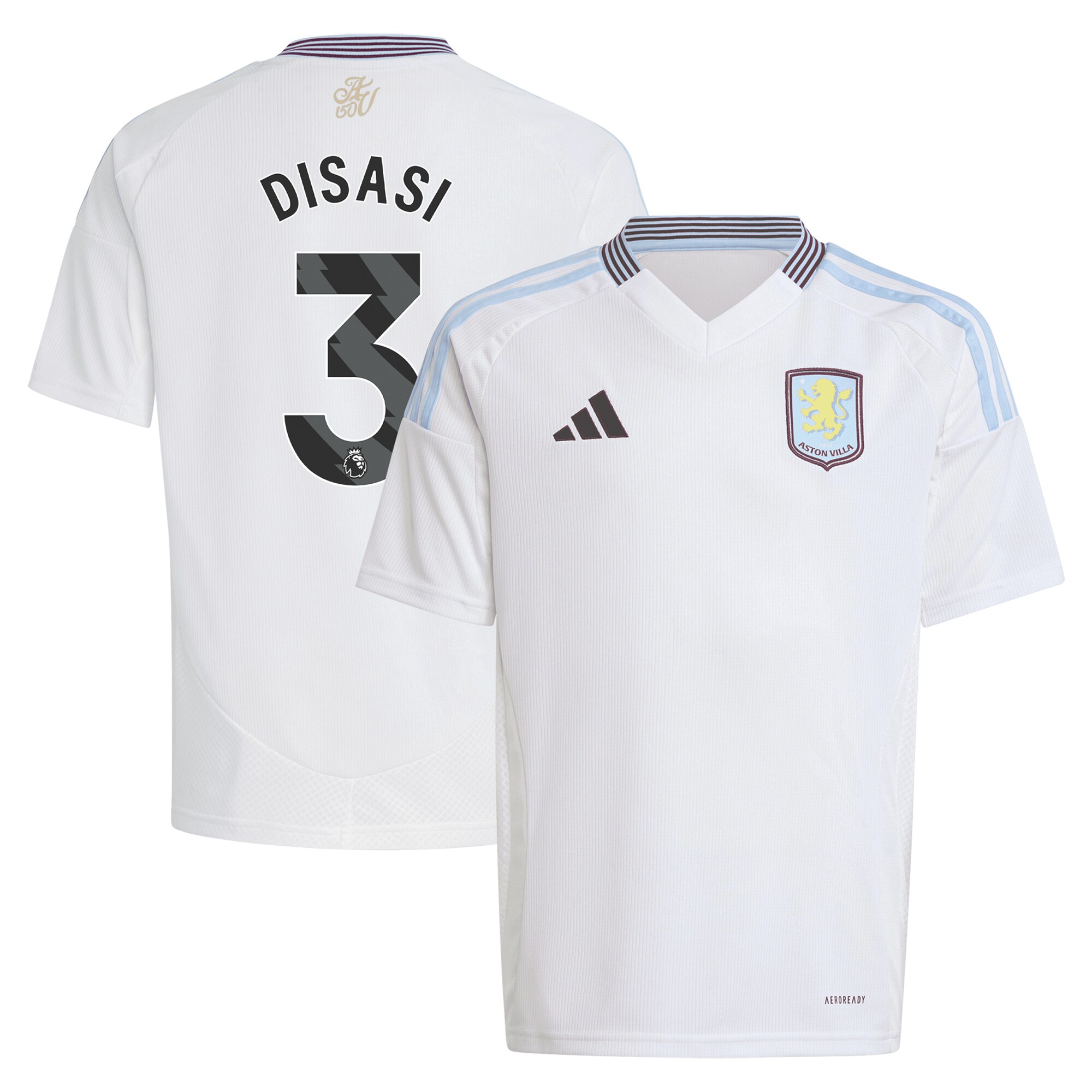 Aston Villa Jerseys - Official aston villa adidas away shirt 2024-25 – kids with disasi 3 printing Collection for AVFC Fans