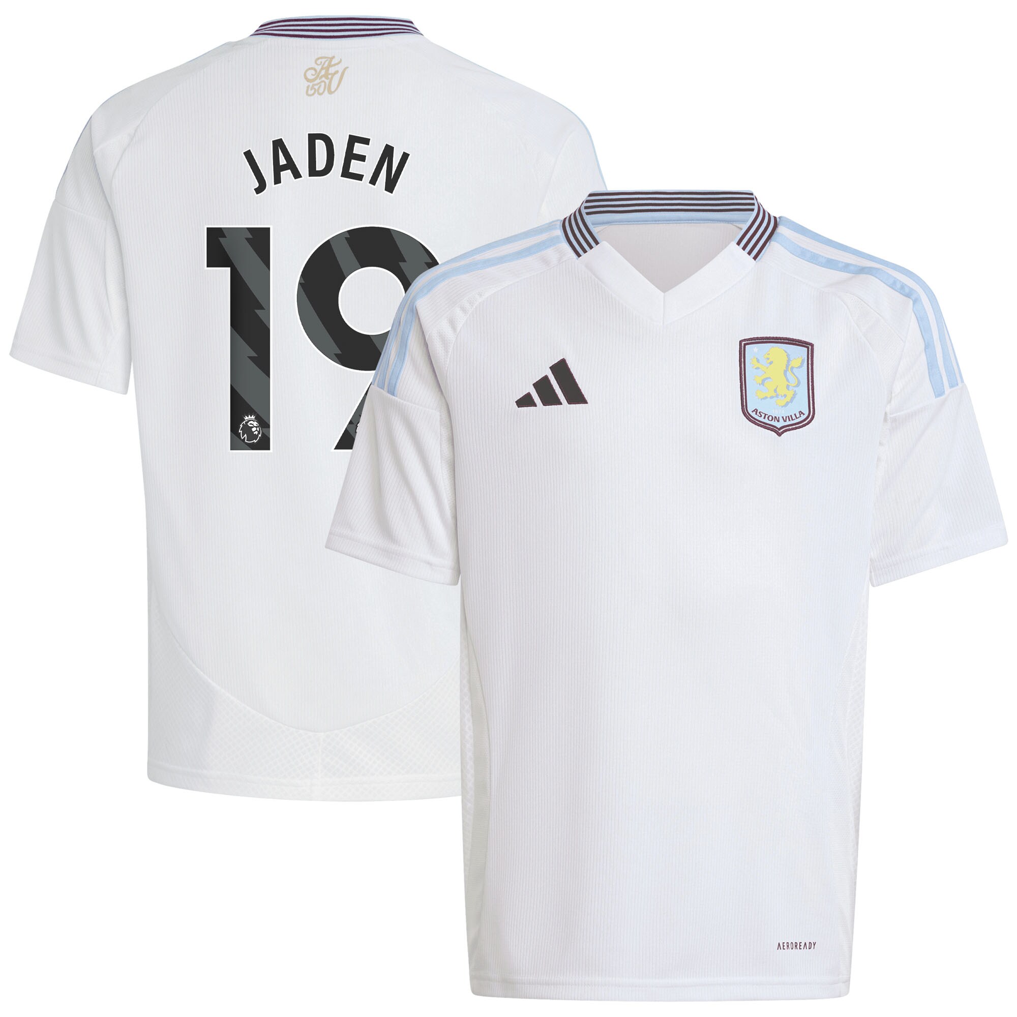 Aston Villa Jerseys - Official aston villa adidas away shirt 2024-25 – kids with jaden 19 printing Collection for AVFC Fans