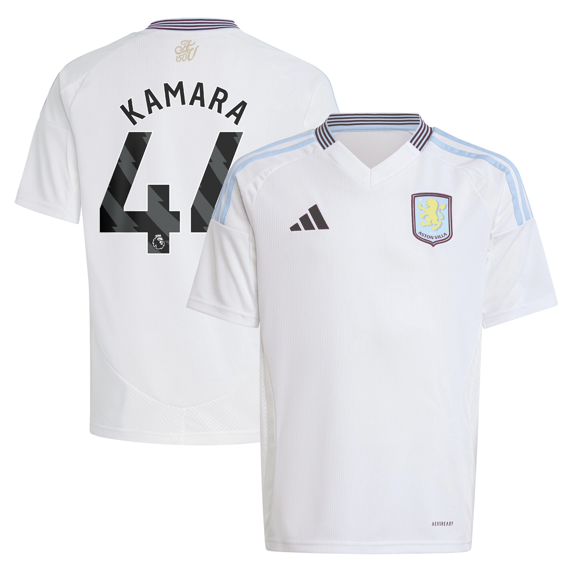 Aston Villa Jerseys - Official aston villa adidas away shirt 2024-25 – kids with kamara 44 printing Collection for AVFC Fans