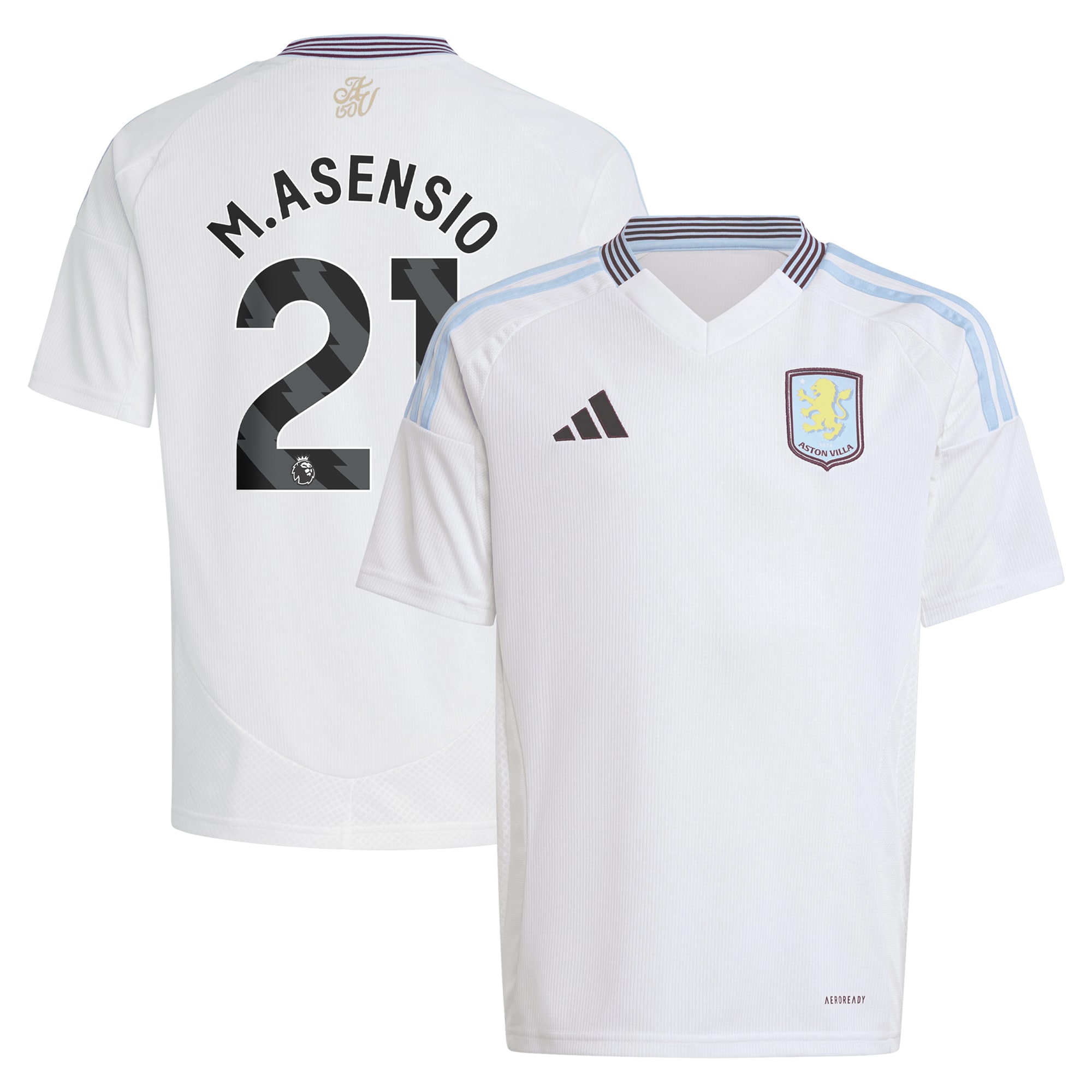 Aston Villa Jerseys - Official aston villa adidas away shirt 2024-25 – kids with m.asensio 21 printing Collection for AVFC Fans