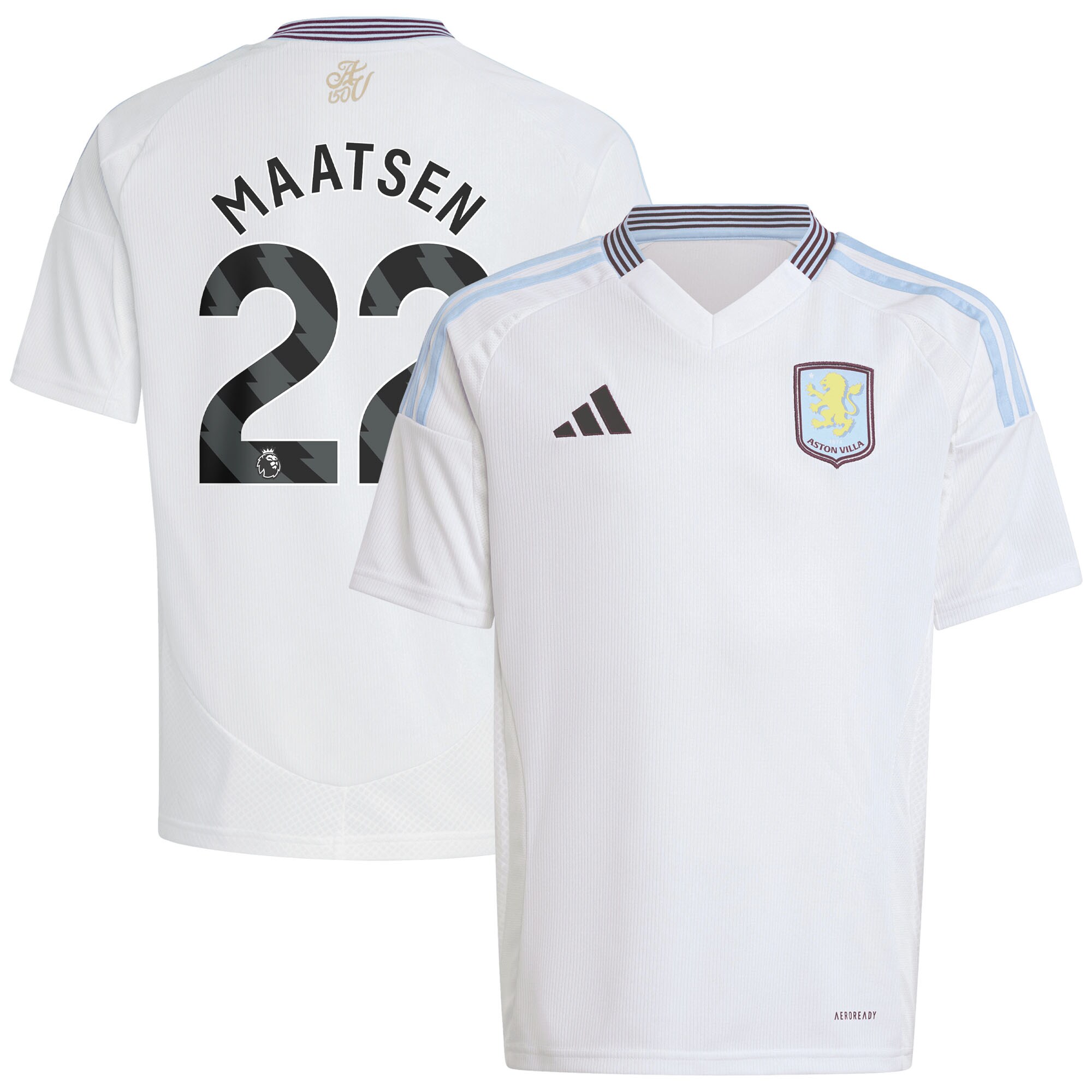 Aston Villa Jerseys - Official aston villa adidas away shirt 2024-25 – kids with maatsen 22 printing Collection for AVFC Fans