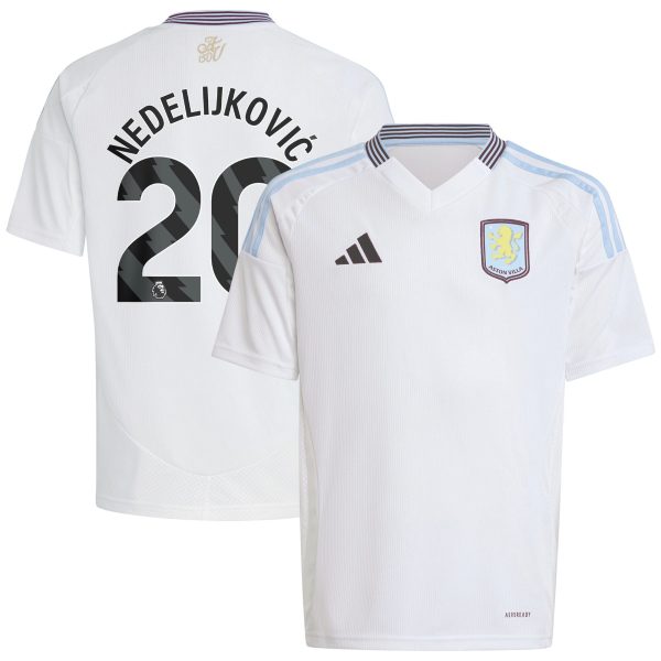 Aston Villa Jerseys - Official aston villa adidas away shirt 2024-25 – kids with nedeljković 20 printing Collection for AVFC Fans
