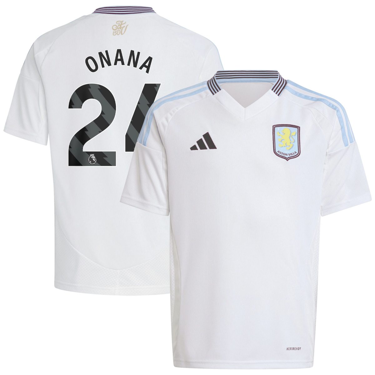 Aston Villa Jerseys - Official aston villa adidas away shirt 2024-25 – kids with onana 24 printing Collection for AVFC Fans