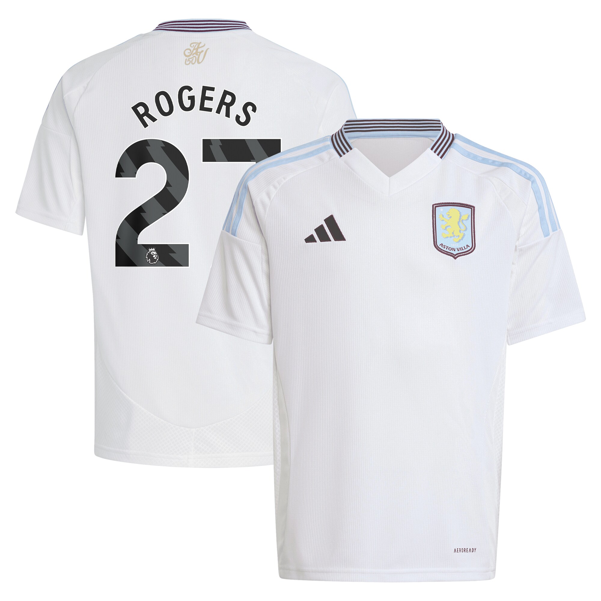 Aston Villa Jerseys - Official aston villa adidas away shirt 2024-25 – kids with rogers 27 printing Collection for AVFC Fans