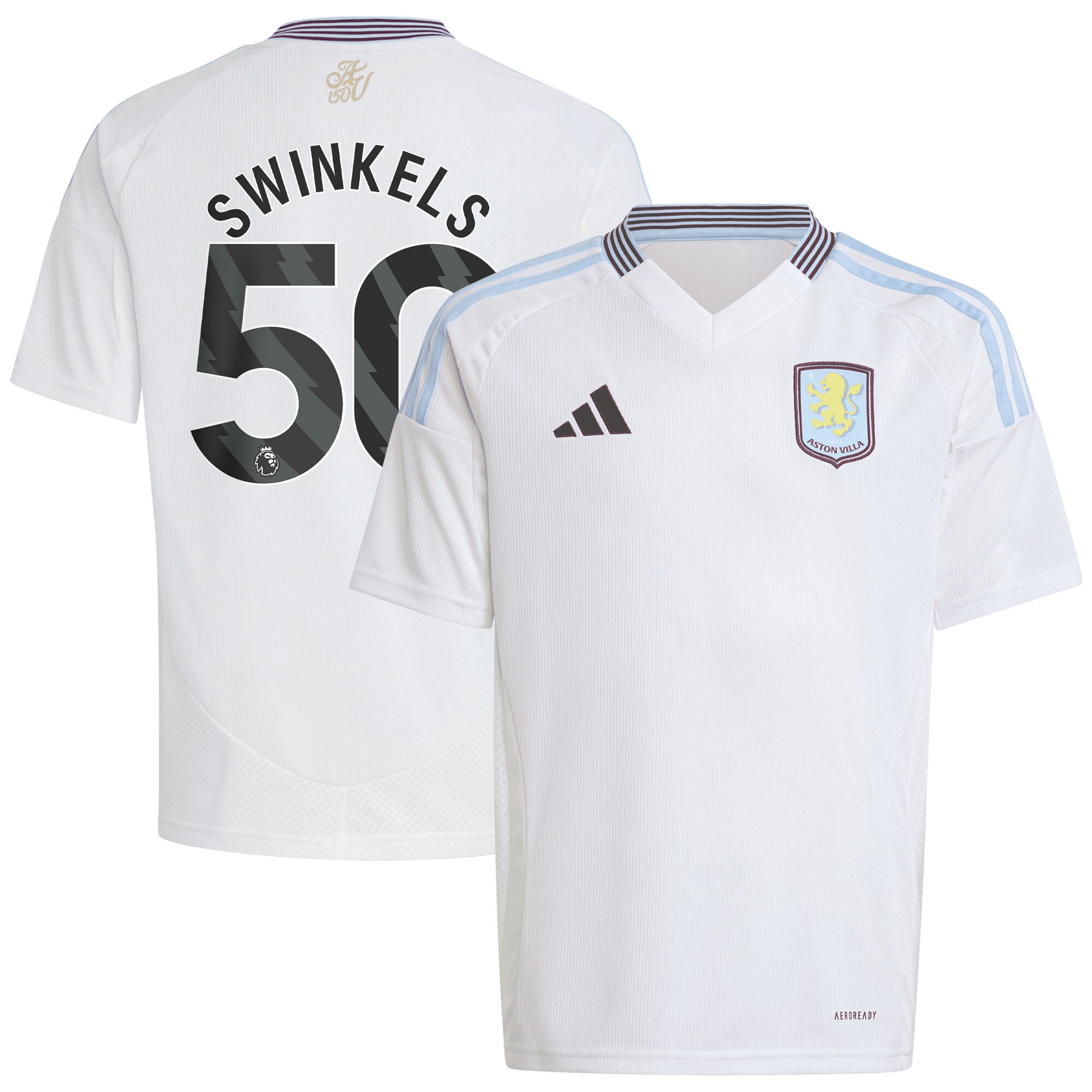 Aston Villa Jerseys - Official aston villa adidas away shirt 2024-25 – kids with swinkels 50 printing Collection for AVFC Fans