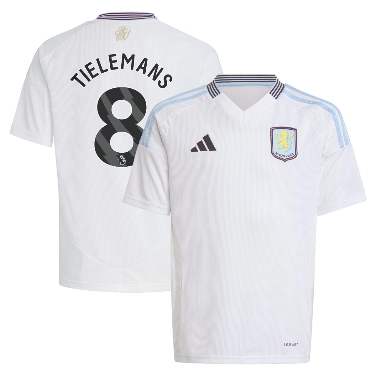 Aston Villa Jerseys - Official aston villa adidas away shirt 2024-25 – kids with tielemans 8 printing Collection for AVFC Fans