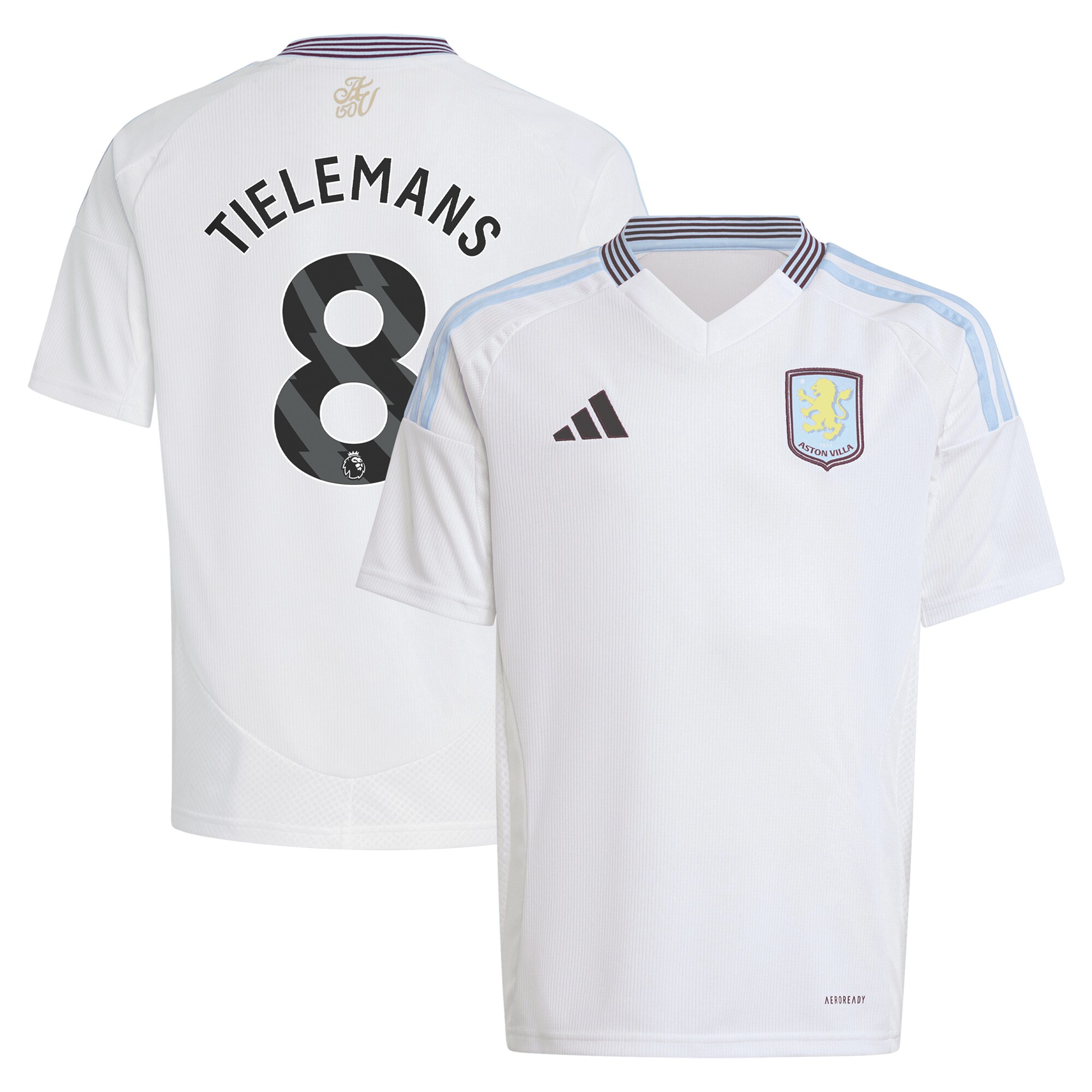 Aston Villa Jerseys - Official aston villa adidas away shirt 2024-25 – kids with tielemans 8 printing Collection for AVFC Fans