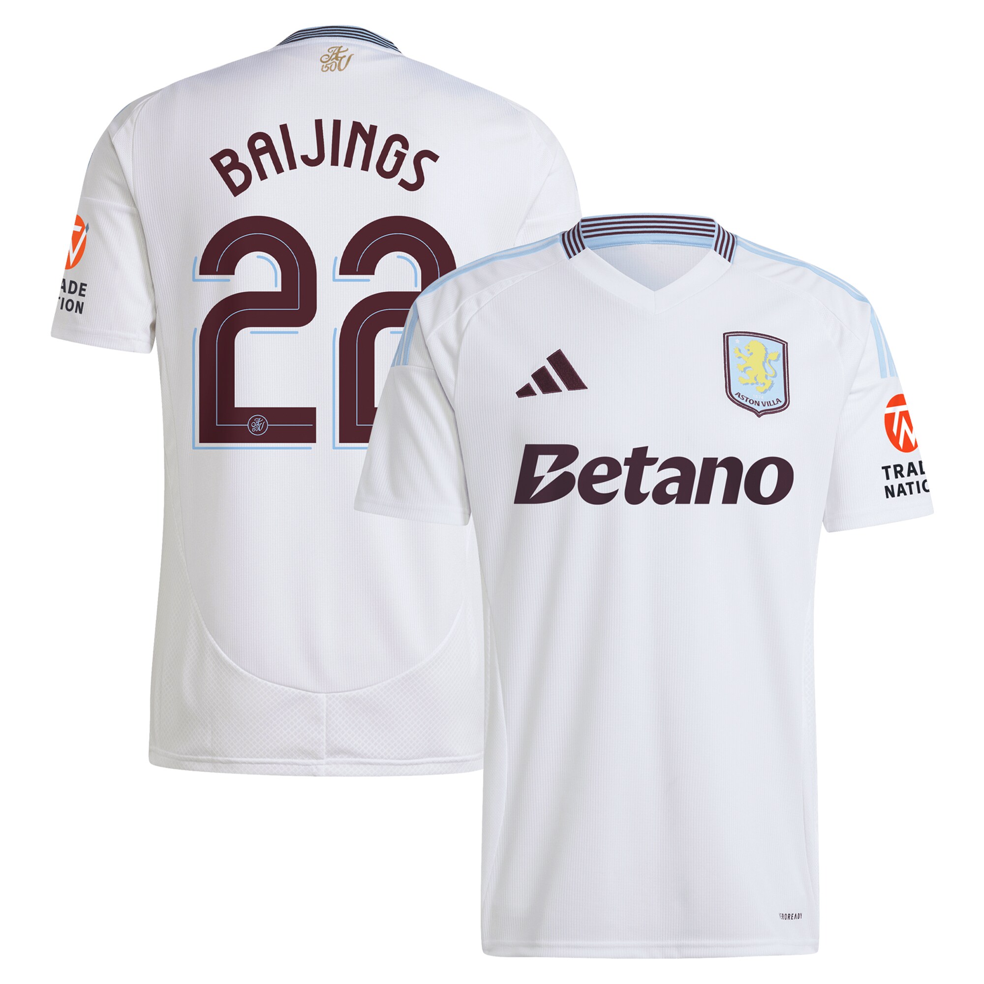 Aston Villa Jerseys - Official aston villa adidas away shirt 2024-25 with baijings 22 cup printing Collection for AVFC Fans