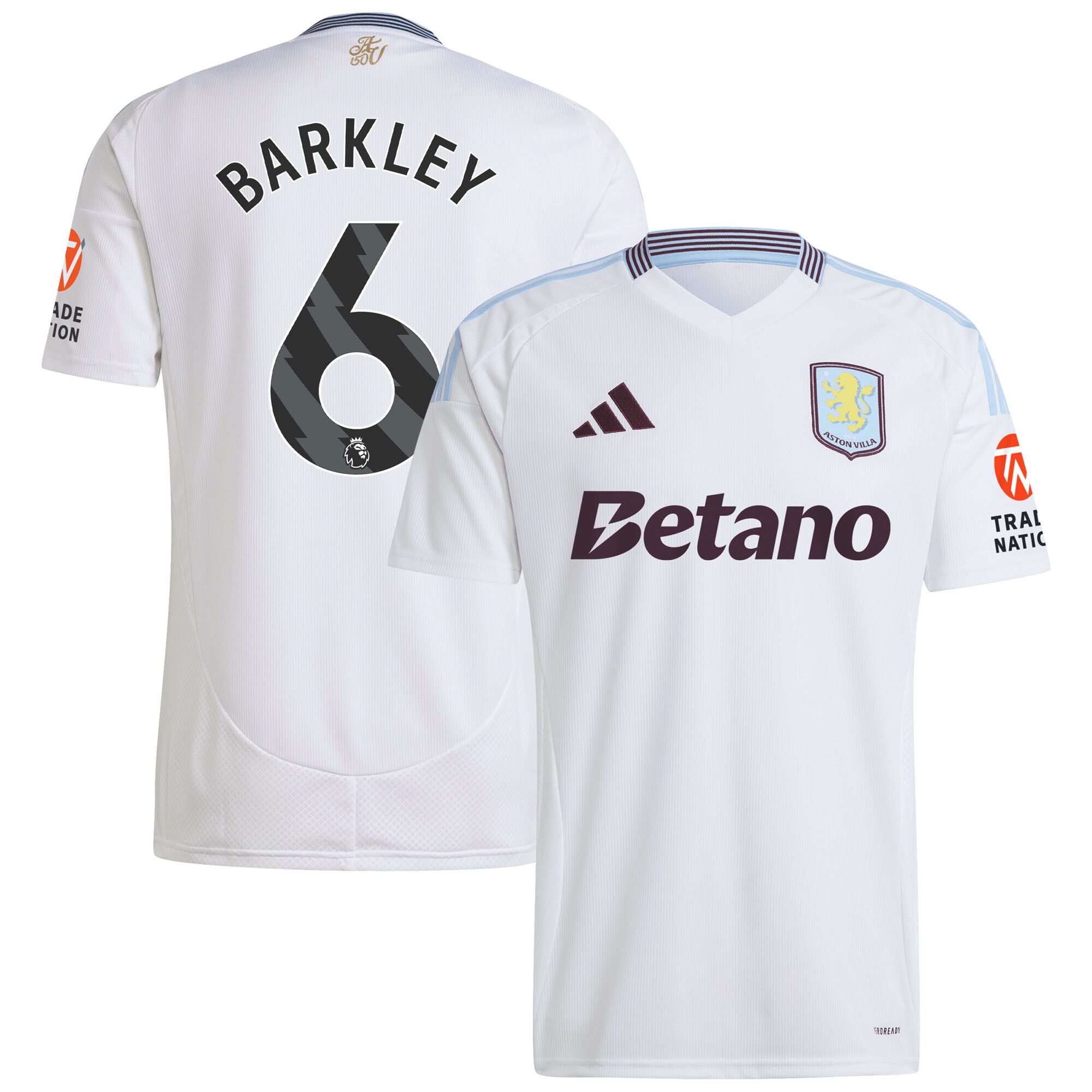 Aston Villa Jerseys - Official aston villa adidas away shirt 2024-25 with barkley 6 printing Collection for AVFC Fans