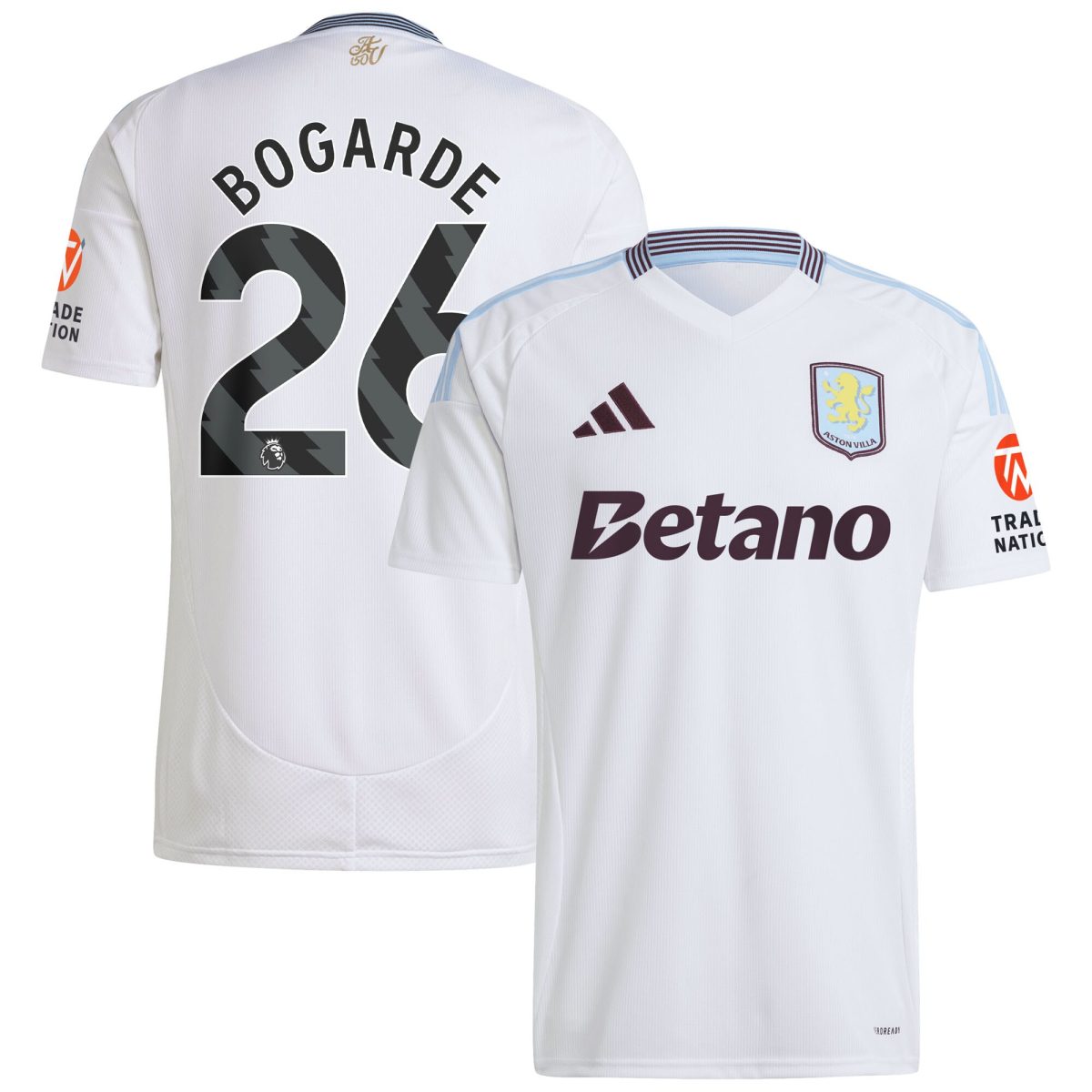 Aston Villa Jerseys - Official aston villa adidas away shirt 2024-25 with bogarde 26 printing Collection for AVFC Fans
