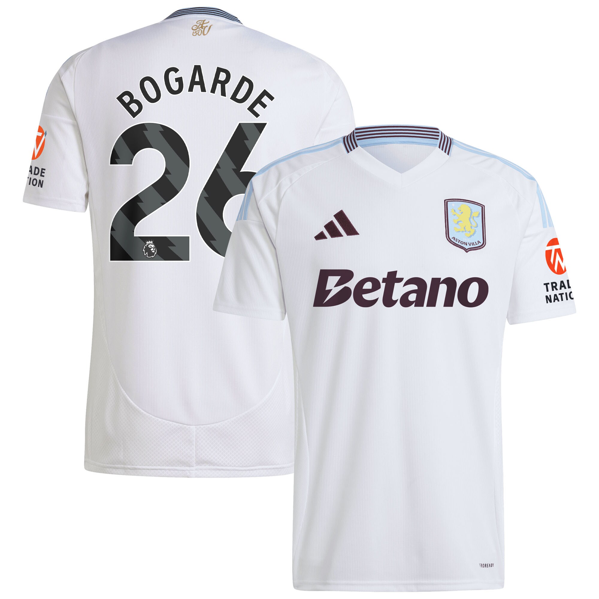 Aston Villa Jerseys - Official aston villa adidas away shirt 2024-25 with bogarde 26 printing Collection for AVFC Fans