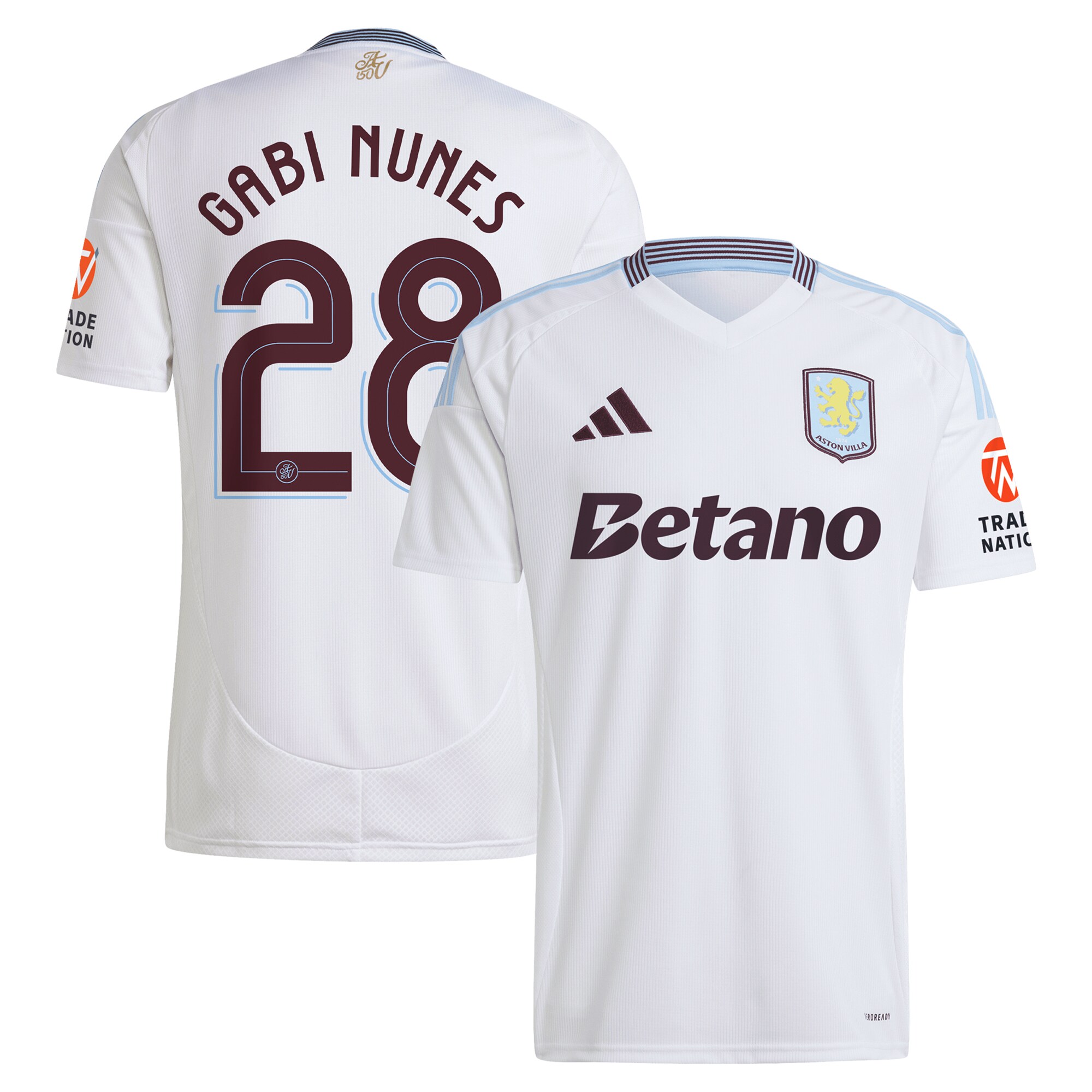 Aston Villa Jerseys - Official aston villa adidas away shirt 2024-25 with gabi nunes 28 cup printing Collection for AVFC Fans