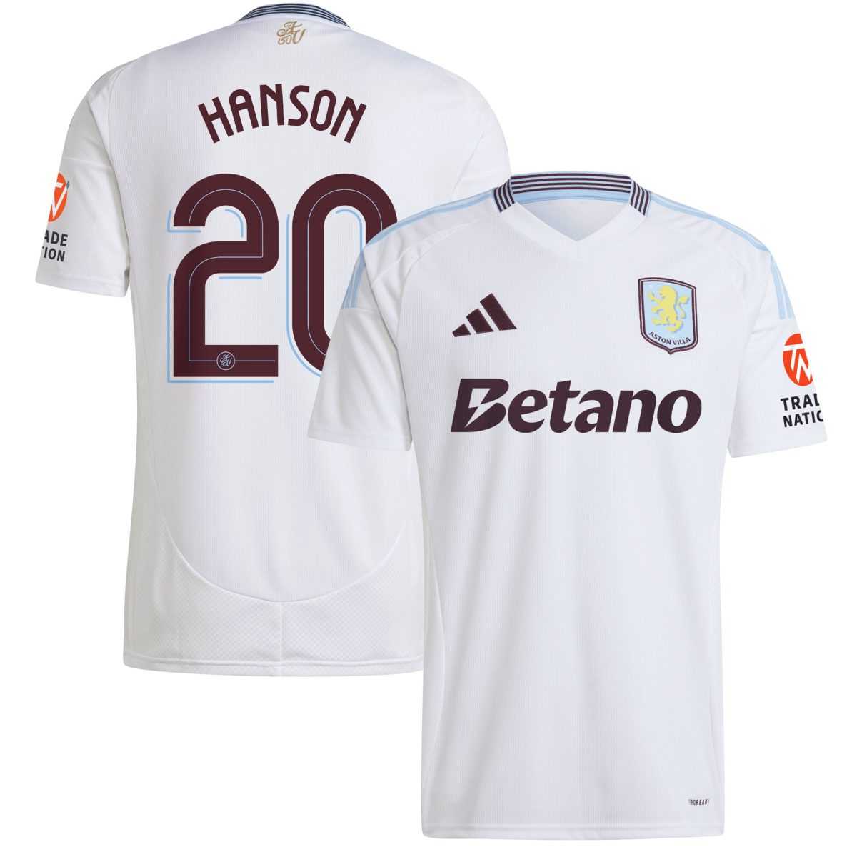 Aston Villa Jerseys - Official aston villa adidas away shirt 2024-25 with hanson 20 cup printing Collection for AVFC Fans