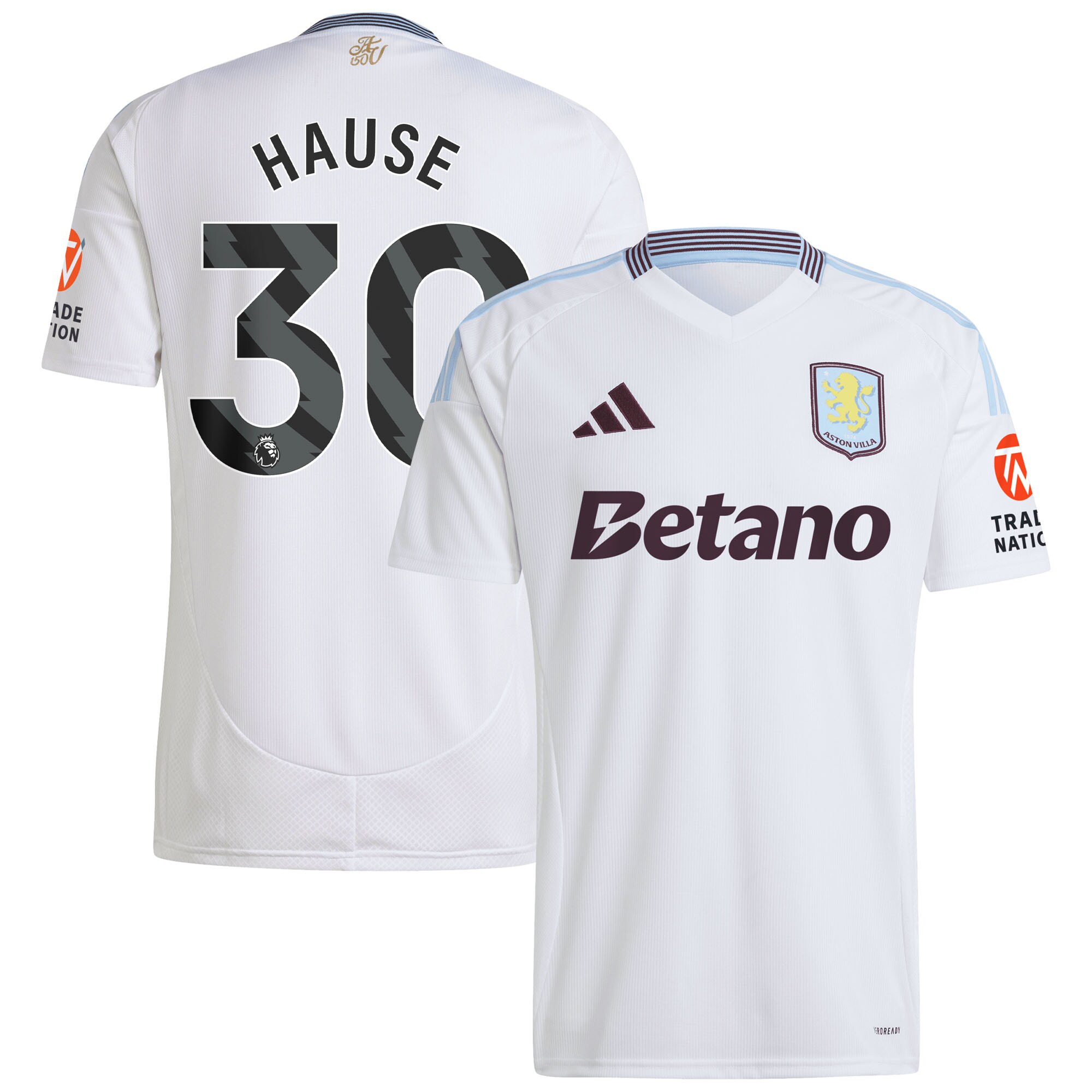 Aston Villa Jerseys - Official aston villa adidas away shirt 2024-25 with hause 30 printing Collection for AVFC Fans